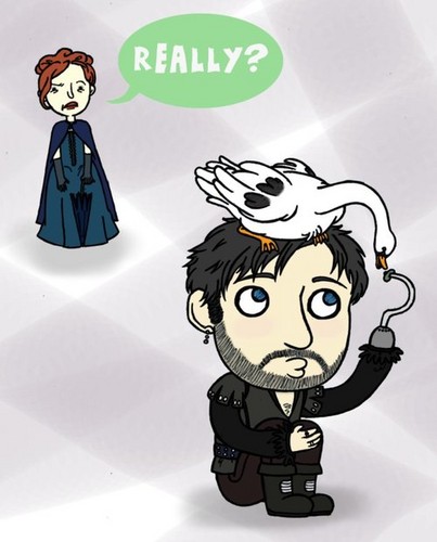  Hook is feeding the Swans!! :D