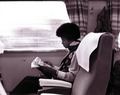 Michael Reading While Traveling By Train - michael-jackson photo