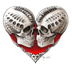  coração with skulls <3