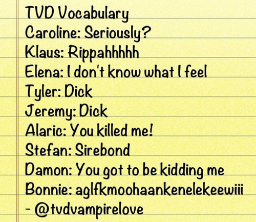  TVD Vocabulary