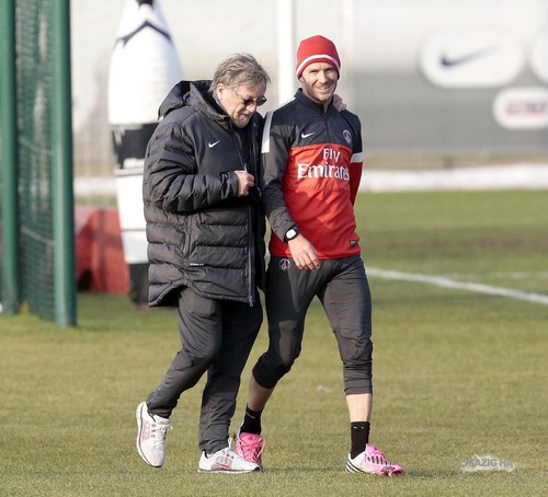 Feb. 13th - Paris - David training with PSG team