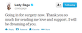 Gaga's tweet before surgery (Feb. 20) - lady-gaga photo