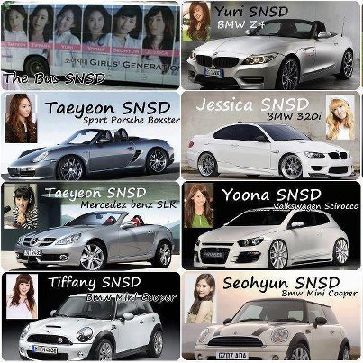  Girls' Generation Members Cars