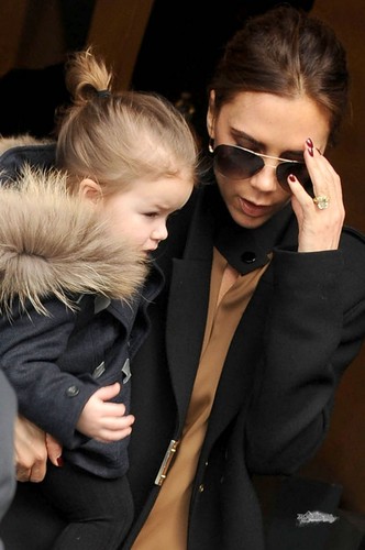 Victoria and Harper Seven Beckham in NY