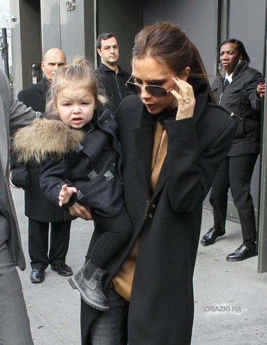 Victoria and Harper Seven Beckham in NY