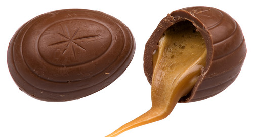  chocolat divisé, split In Half