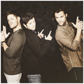 Jensen, Misha and Jared with "guns" - supernatural photo