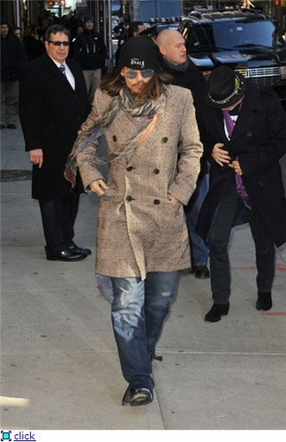  Johnny arriving at David Lettermann