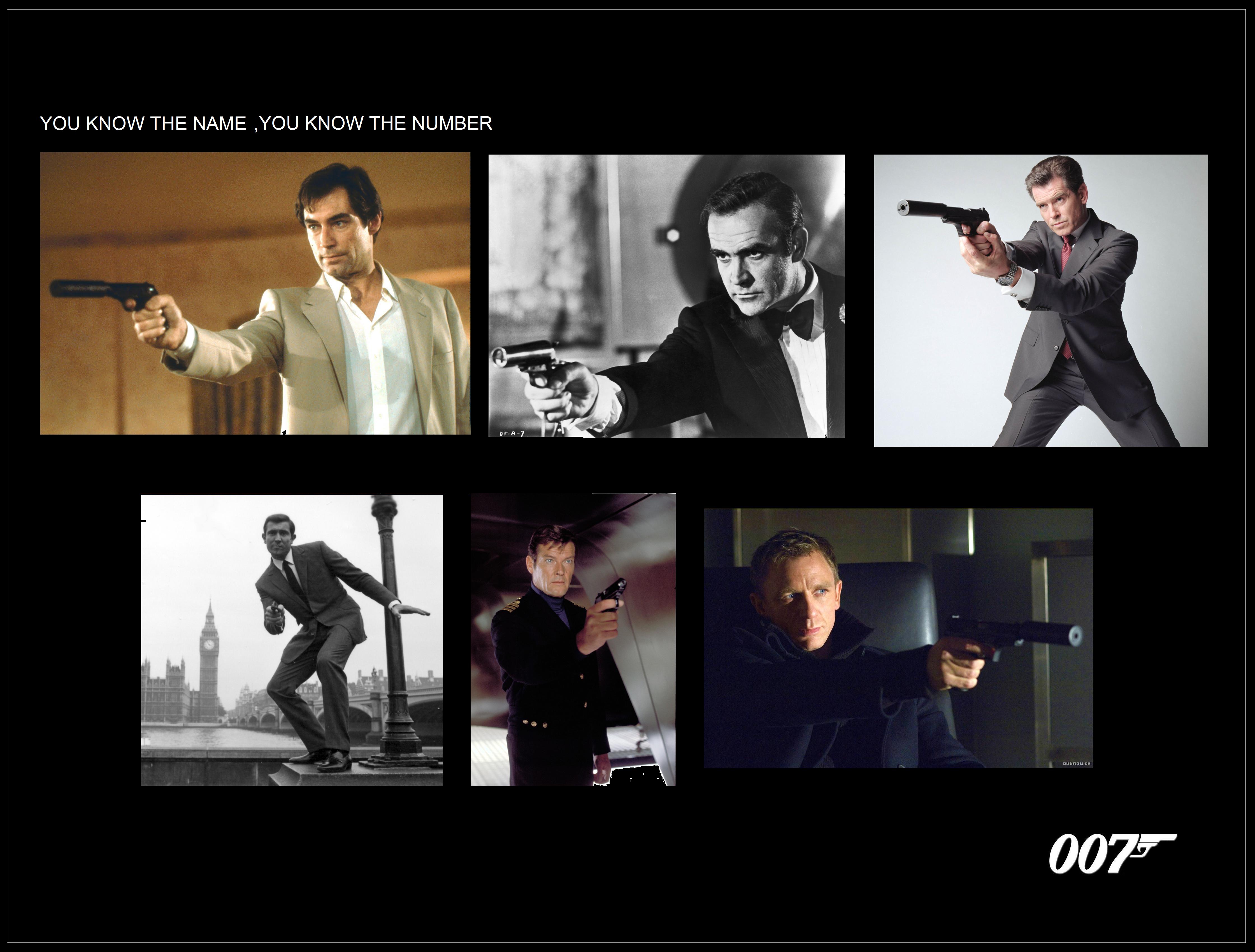 007　歴代ジェームズボンドが銃を持つ壁紙