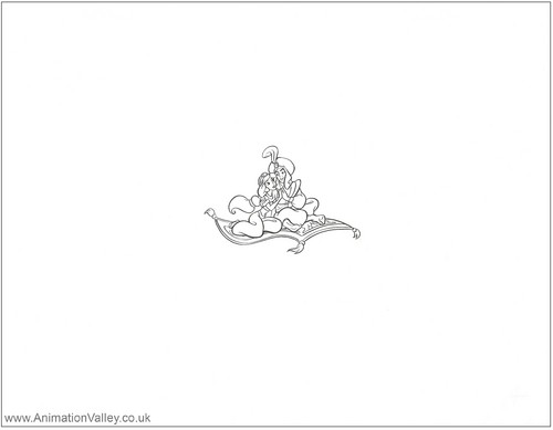  Disney's Aladdin hand inked production drawing.