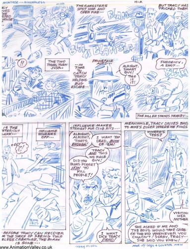 Original Dick Tracy comic page hand drawn and signed द्वारा artist Mike Royer.