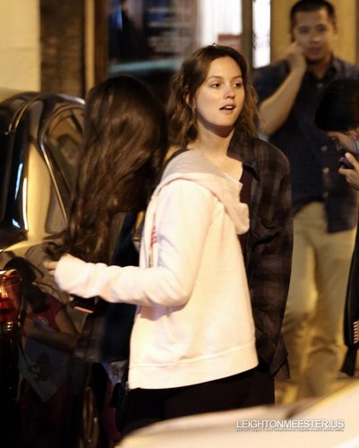 Leighton Meester after dinner with friends