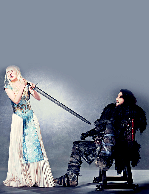 Toile Imprimée Image sur Toile Daenerys Targaryen et Jon Snow de Game of Thrones Affiche de Film Pop-Art Peinture Got Illustration Originale Encadrée Presse Artistique Poster
