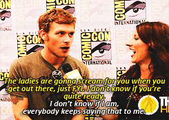  Joseph morgan and his inability to accept compliments.
