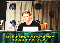  Joseph morgan and his inability to accept compliments.