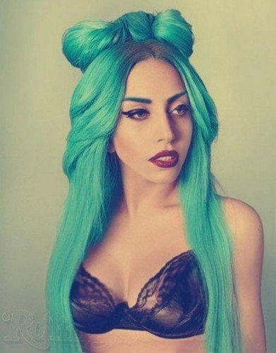  Lady GaGa teal, knickente, blaugrün Hair