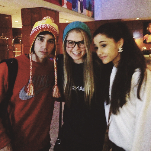 jai brooks and ariana grande with their fans ♥♥