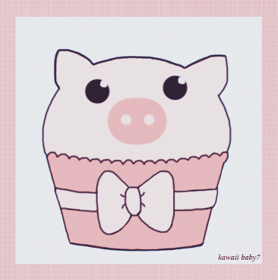 Piggy cupcake, kek cawan
