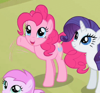  Pinkie waves and Rarity turns