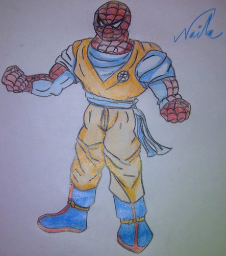  Spiderman in Goku's outfit