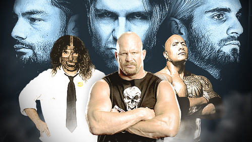  The Shield vs Mankind,Steve Austin,The Rock