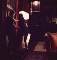The very thought of him seemed to warm her - damon-and-elena fan art