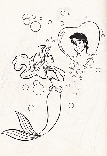  Walt 迪士尼 Coloring Pages - Princess Ariel & Prince Eric