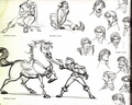 Walt Disney Sketches - Eugene "Flynn Rider" Fitzherbert, Maximus & Princess Rapunzel - walt-disney-characters photo