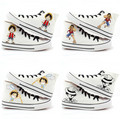 hand painted luffy high top shoes - monkey-d-luffy photo