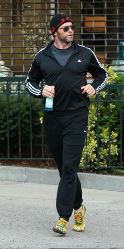 Hugh Jackman Out Jogging in NYC
