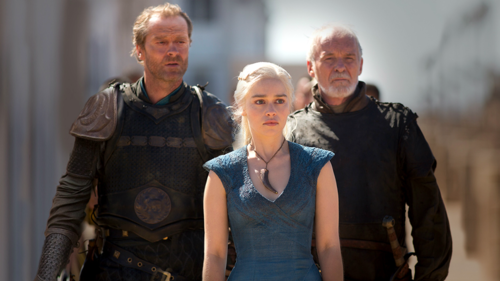 dany and jorah with barristan
