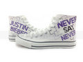 Justin Bieber Never say never hand painted shoes - justin-bieber photo