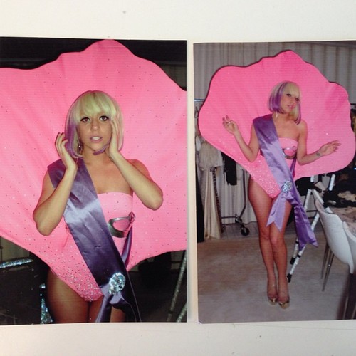  Lady Gaga at a fitting for the "Paparazzi" muziki video