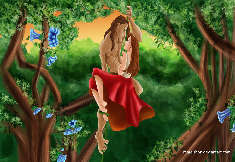 Jane Porter fan Art: Jane and Tarzan.