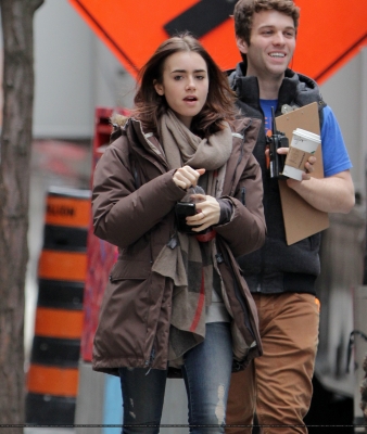 Lily filming "Love, Rosie" in Dublin, Ireland (May 20th 2013)