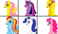 the mane six with ponytails - my-little-pony-friendship-is-magic fan art