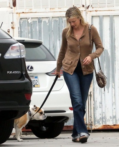 Amy Smart  Healthy Spot in West Hollywood, California with her dog on June 4, 2013