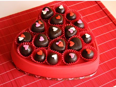 Chocolates in heart box