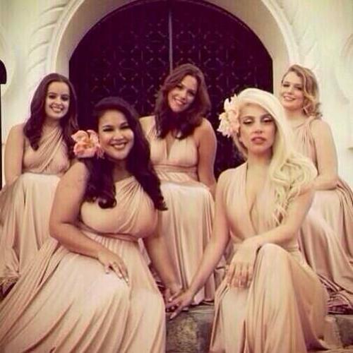  Gaga as a bridesmaid at her friend Bo's wedding in Mexico