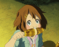 How Yui eats Corn - anime photo