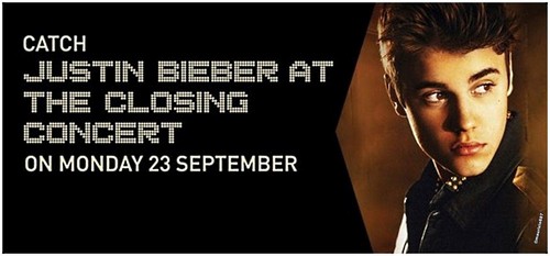 Justin Bieber at the  closing concert  Singapore 2013