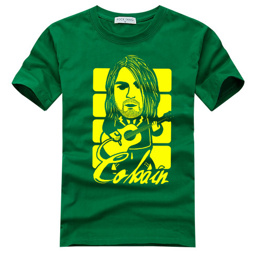  Nirvana playing the guitare logo short sleeve t chemise