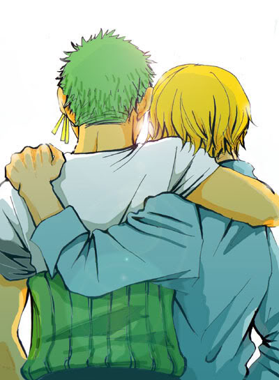 One Piece - Zoro and Sanji, soo close kisses xD very funny 