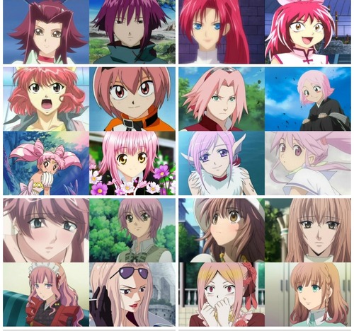  Pink-ish/Purple Haired アニメ Characters