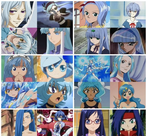  Blue Haired عملی حکمت Characters