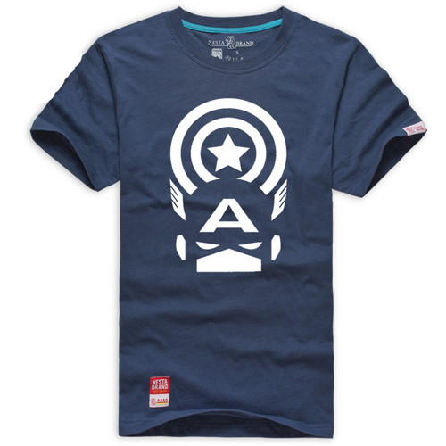  Captain America A logo short sleeve t рубашка