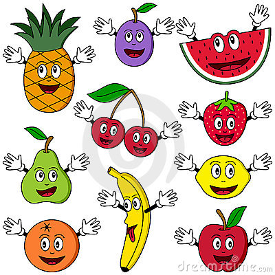  Cute and Colorful Fruits in Cartoon