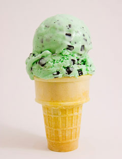 Green Mint Chocolate Chip Ice-Cream
