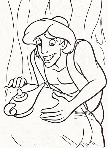  Walt Disney Coloring Pages - Prince Aladdin và cây đèn thần