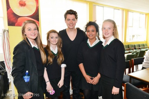 Damian with the students of Holy Trinity College in Tyrone, Northern Ireland